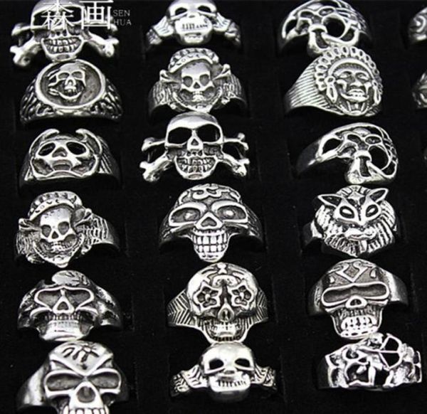 senhua whole lots 25pcs mixed cool boy mens jewelry biker gothic style antique silver skeleton skull rings for halloween gift 52538862728, Golden;silver
senhua whole lots 25pcs mixed cool boy mens jewelry biker gothic style antique silver skeleton skull rings for halloween gift 52538862728, Golden;silver