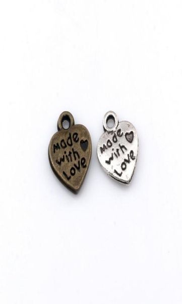 200pcslot antique silver bronze made with love heart charm pendants for jewelry making earrings necklace and bracelet a5286917027, Bronze;silver
200pcslot antique silver bronze made with love heart charm pendants for jewelry making earrings necklace and bracelet a5286917027, Bronze;silver