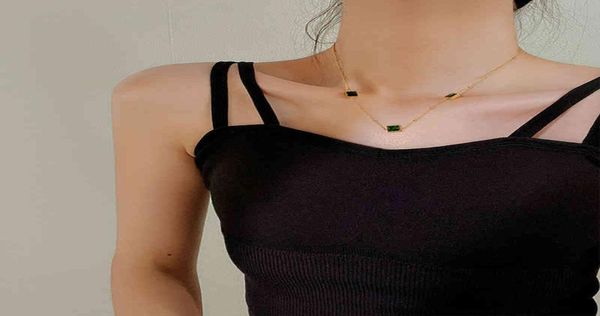 advanced emerald zircon necklace female titanium steel non fading unique niche dign simple temperament clavicle chain elegant temp1574498, Silver
advanced emerald zircon necklace female titanium steel non fading unique niche dign simple temperament clavicle chain elegant temp1574498, Silver