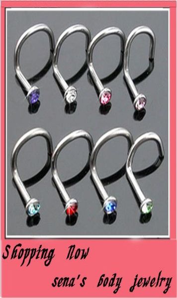 18 gauge nose stud with gem nose ring body jewelry body piercing jewelry mixing color6777707, Silver
18 gauge nose stud with gem nose ring body jewelry body piercing jewelry mixing color6777707, Silver
