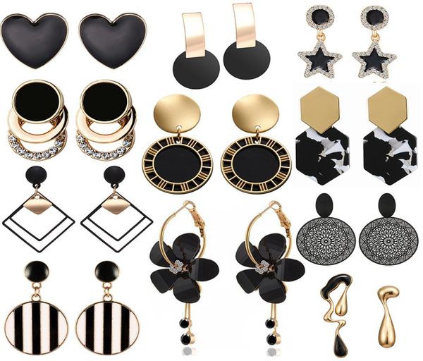 new fashion unique black drop earrings heart crystal star love geometric earrings for women jewelry flower simple brincos4900668, Golden;silver
new fashion unique black drop earrings heart crystal star love geometric earrings for women jewelry flower simple brincos4900668, Golden;silver