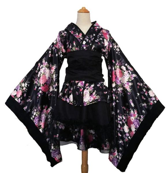 

shanghai story womens printing kimono dress short style party dress4825242, Black;red