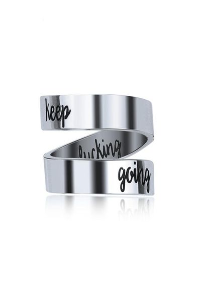 personalized keep going ring gift for men women stainless steel laser side party jewelry gift ring1110398, Silver
personalized keep going ring gift for men women stainless steel laser side party jewelry gift ring1110398, Silver