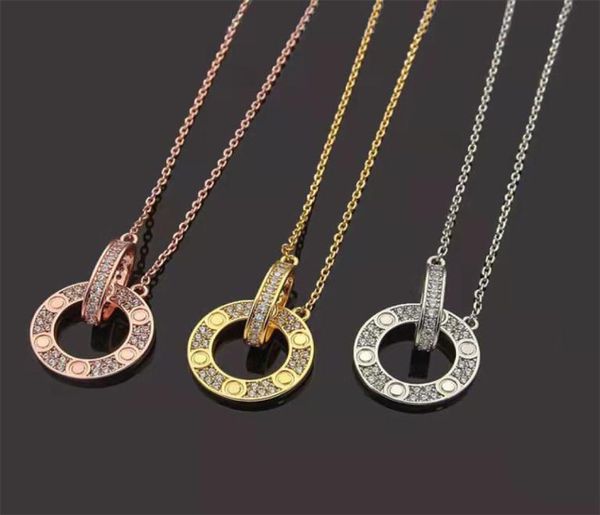 classic double ring full diamond love necklace fashion women crystal pendant necklace stainless steel designer jewelr7053186, Silver
classic double ring full diamond love necklace fashion women crystal pendant necklace stainless steel designer jewelr7053186, Silver