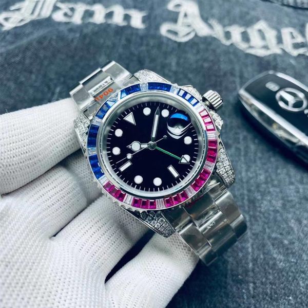 Automatic mechanical men's 40mm 904L Diamond Circle diving all stainless steel sapphire watch waterproof luminous, Black
Automatic mechanical men's 40mm 904L Diamond Circle diving all stainless steel sapphire watch waterproof luminous, Black