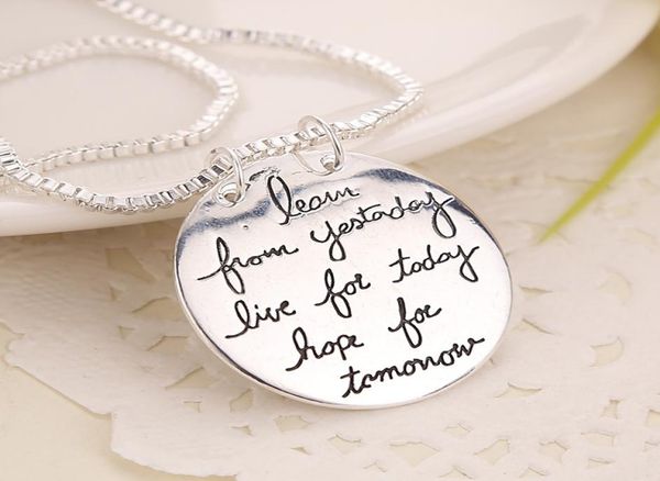 2019 new fashion jewelry learn from yesterday live for today hope for tomorrow letter pendant necklace gift for women 2 colors zj3512234, Silver
2019 new fashion jewelry learn from yesterday live for today hope for tomorrow letter pendant necklace gift for women 2 colors zj3512234, Silver
