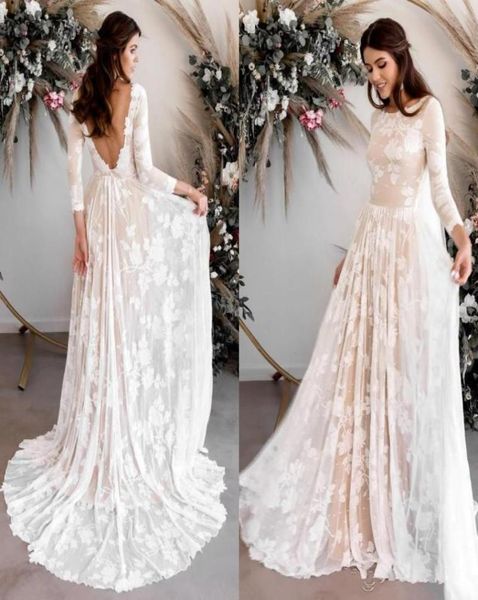 2020 new vintage bohemian wedding dresses with nude lining long sleeves open back full lace boho beach garden bridal gowns 799963942, White
2020 new vintage bohemian wedding dresses with nude lining long sleeves open back full lace boho beach garden bridal gowns 799963942, White