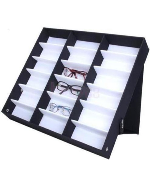 18 grids glasses storage display case box eyeglass sunglasses optical display organizer frames tray9328394, Black
18 grids glasses storage display case box eyeglass sunglasses optical display organizer frames tray9328394, Black
