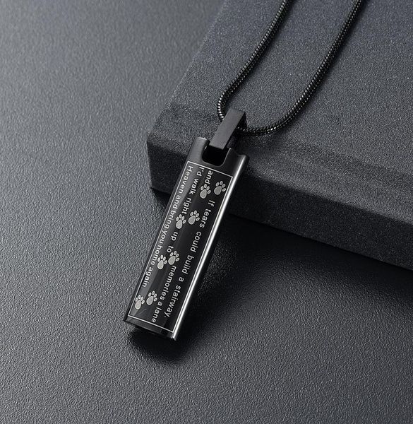 h888 black color bar cremation necklace engraving with animal paws funeral urn ashes holder stainless steel cremation jewelry2948370, Silver
h888 black color bar cremation necklace engraving with animal paws funeral urn ashes holder stainless steel cremation jewelry2948370, Silver