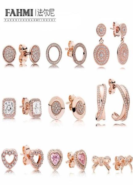 fahmi100 rose gold earrings in sterling silver rings geometric zircon water drops heart shaped bowknot earrings pand10723683358616, Golden;silver 
fahmi100 rose gold earrings in sterling silver rings geometric zircon water drops heart shaped bowknot earrings pand10723683358616, Golden;silver