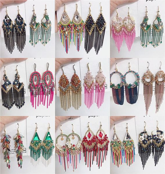 luxury retro long crystal tassel bohemian earrings celebrity style handmade tassel earrings mix jewelry wholes for women dhl3189116, Silver
luxury retro long crystal tassel bohemian earrings celebrity style handmade tassel earrings mix jewelry wholes for women dhl3189116, Silver