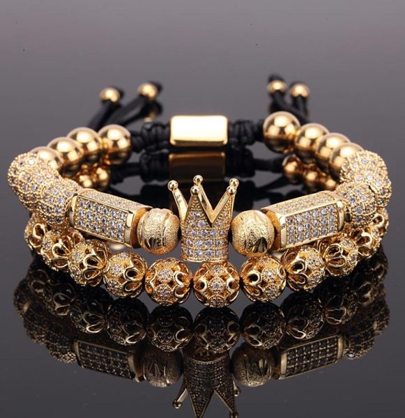 2pcsset charm luxury gold bracelet men male stainless steel beads crown cz zircon braided female pulseira gift valentine039s d2872473, Golden;silver
2pcsset charm luxury gold bracelet men male stainless steel beads crown cz zircon braided female pulseira gift valentine039s d2872473, Golden;silver