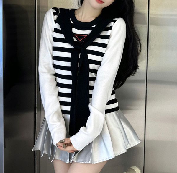 womens sweaters with letters pattern colorful round neck sweatshirts knits long sleeevs outwears warm women prad sweater with tippet, White;black
womens sweaters with letters pattern colorful round neck sweatshirts knits long sleeevs outwears warm women prad sweater with tippet, White;black