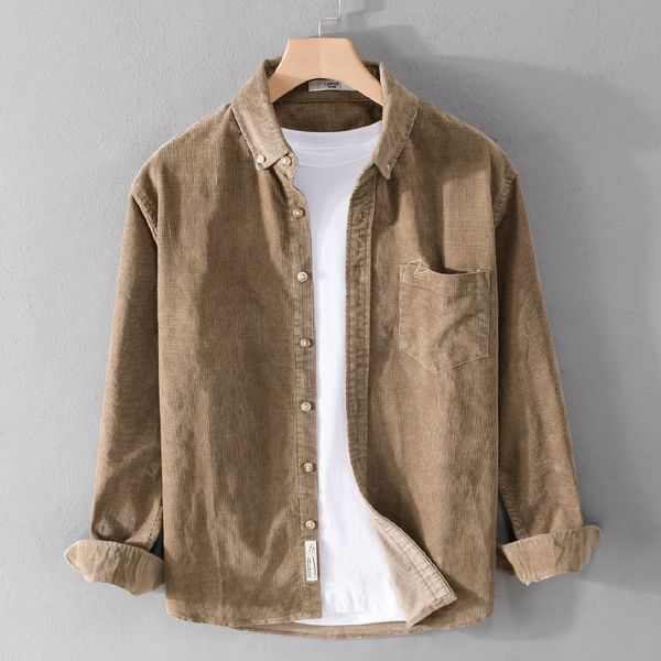 men s casual shirts fashion vintage corduroy long sleeve shirt simple and versatile fashionable men clothing 230711, White;black
men s casual shirts fashion vintage corduroy long sleeve shirt simple and versatile fashionable men clothing 230711, White;black