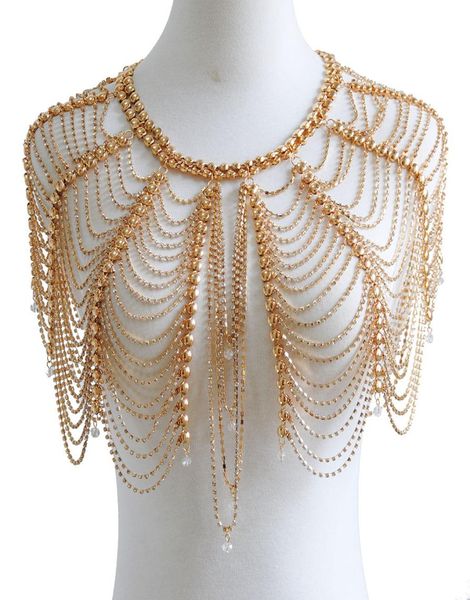 fashion necklace shoulder tassel heavy metalic glittering rhinestone body gold chain jewelry for night clubs9936484, Silver
fashion necklace shoulder tassel heavy metalic glittering rhinestone body gold chain jewelry for night clubs9936484, Silver
