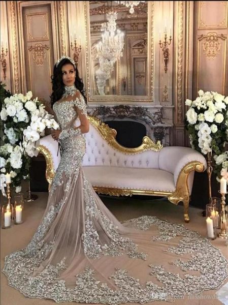 luxury sparkly 2020 mermaid wedding dresses sheer long sleeve high neck bling bling beaded lace appliqued chapel bridal gowns5692988, White
luxury sparkly 2020 mermaid wedding dresses sheer long sleeve high neck bling bling beaded lace appliqued chapel bridal gowns5692988, White
