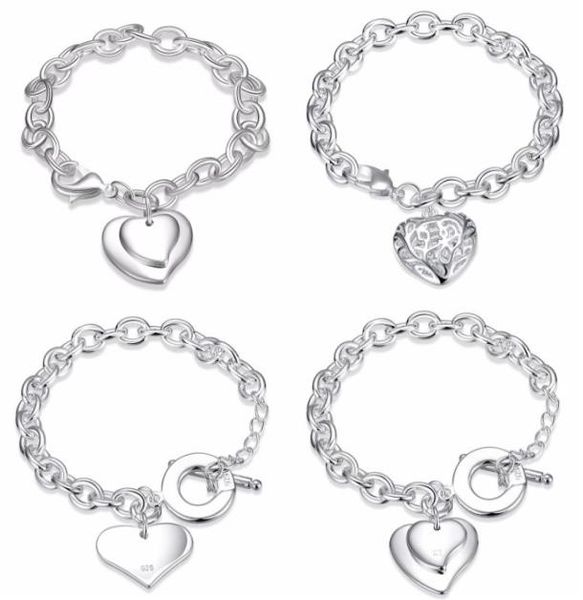 whole mixed order 925 sterling silver plated heart pendant charm bracelet bangles fashion party jewelry valentine039s day2611177, Golden;silver
whole mixed order 925 sterling silver plated heart pendant charm bracelet bangles fashion party jewelry valentine039s day2611177, Golden;silver