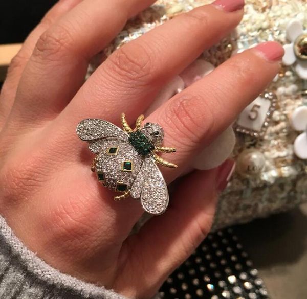 2019 new bee ring female open index finger size code ring network red tide person inlaid zircon jewelry accessories trend bee elem2906792, Gray
2019 new bee ring female open index finger size code ring network red tide person inlaid zircon jewelry accessories trend bee elem2906792, Gray