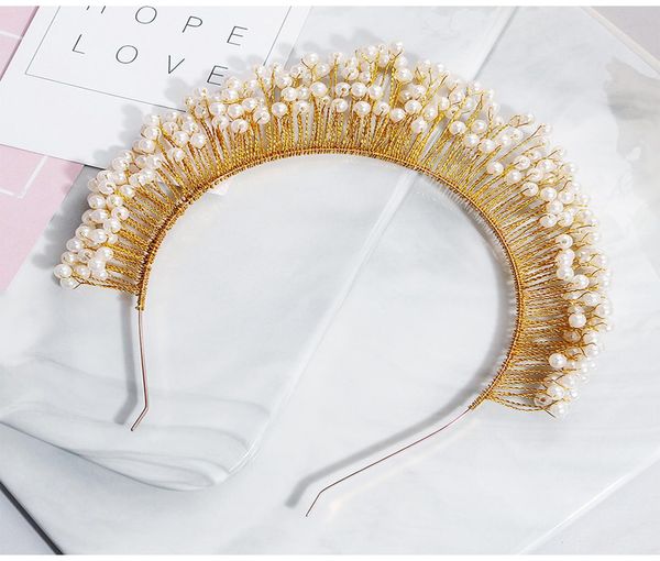 handmade pearls wedding tiaras and crowns bridal headpieces for bride bridesmaids hair jewelry princess tiaras jci1214999181, White;golden
handmade pearls wedding tiaras and crowns bridal headpieces for bride bridesmaids hair jewelry princess tiaras jci1214999181, White;golden