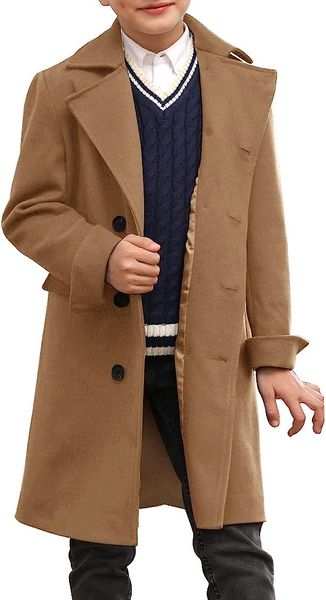 boys notch lapel double breasted long trench coat casual classic peacoat, Camo
boys notch lapel double breasted long trench coat casual classic peacoat, Camo