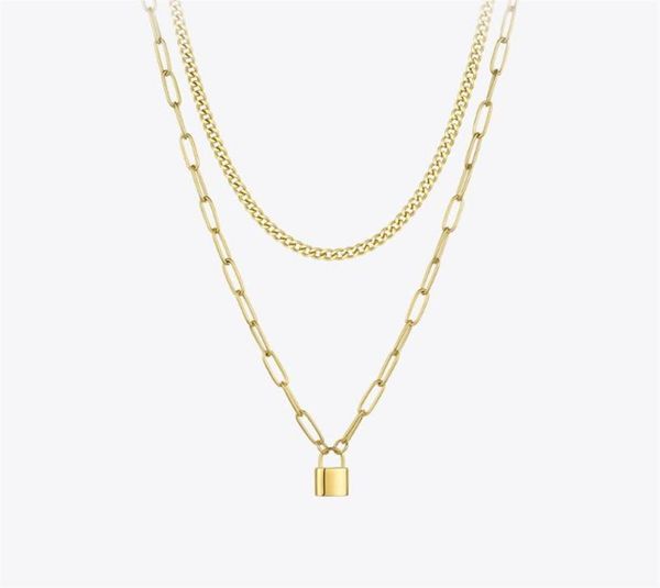 pendant necklaces enfashion lock necklace women gold color stainless steel double chain 2021 christmas fashion jewelry p203141272h4249374, Silver
pendant necklaces enfashion lock necklace women gold color stainless steel double chain 2021 christmas fashion jewelry p203141272h4249374, Silver
