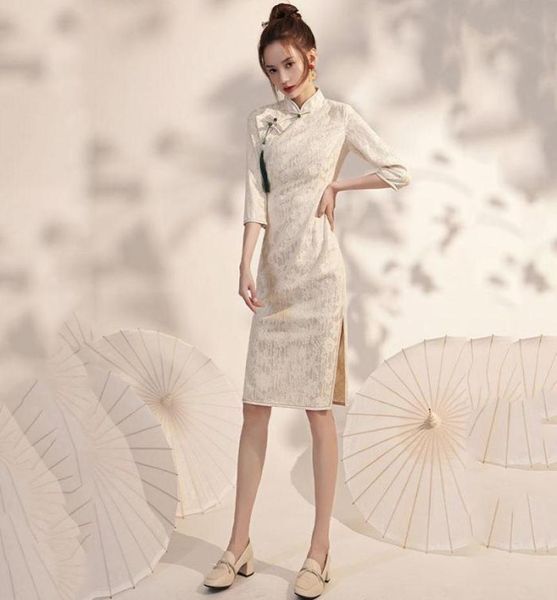 casual dresses summer traditional chinese cheongsam dress women threequarter sleeve qipao bodycon short midlength vintage f7156563, Black;gray
casual dresses summer traditional chinese cheongsam dress women threequarter sleeve qipao bodycon short midlength vintage f7156563, Black;gray