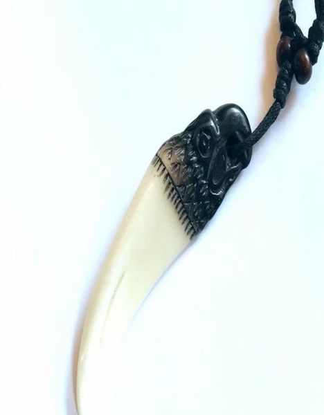 15 pcs men039s imitation necklace vintage yak bone carved eagle double color amulet tooth adjustable rope gift6508723, Silver
15 pcs men039s imitation necklace vintage yak bone carved eagle double color amulet tooth adjustable rope gift6508723, Silver