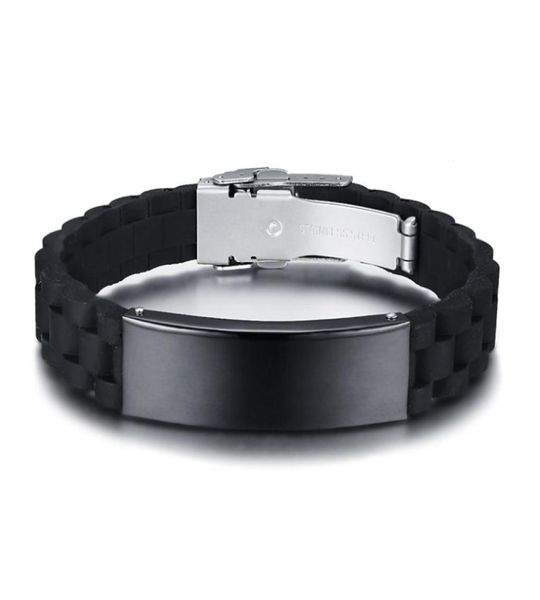 customize black id bracelets for men stainless steel silicone bangle casual male adjustable jewelry2181596, Golden;silver
customize black id bracelets for men stainless steel silicone bangle casual male adjustable jewelry2181596, Golden;silver
