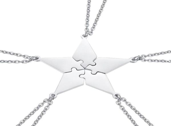 5pcs good family friendship necklace set fivepointed star puzzle neck pendant fashion creative jewelry accessories pe necklaces8121271, Silver
5pcs good family friendship necklace set fivepointed star puzzle neck pendant fashion creative jewelry accessories pe necklaces8121271, Silver