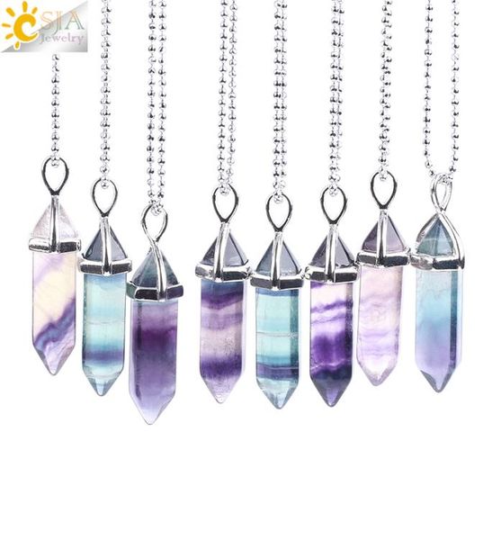 csja multi colored natural fluorite gemstone healing point hexagonal pillar charms pendant necklaces reiki meditation jewel7256836, Silver
csja multi colored natural fluorite gemstone healing point hexagonal pillar charms pendant necklaces reiki meditation jewel7256836, Silver