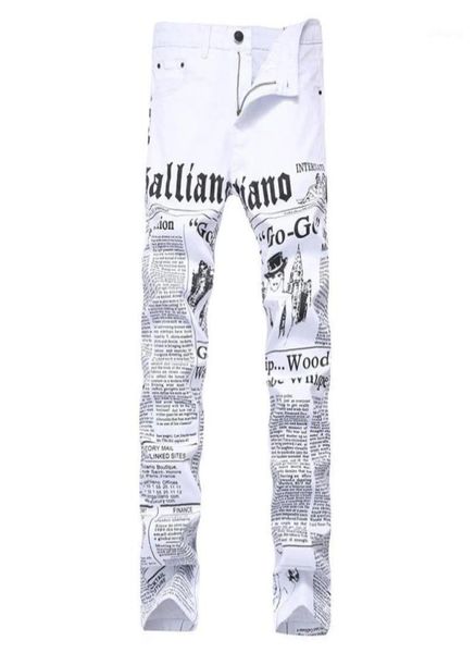 men039s jeans mens autumn denim trousers letter spaper printing casual white pants male painted skinny plus size2339807, Blue
men039s jeans mens autumn denim trousers letter spaper printing casual white pants male painted skinny plus size2339807, Blue