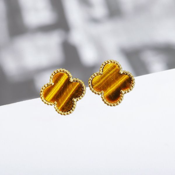 designer earrings for woman stud earrings 1.0cm mini four-leaf clover full flower pattern with black agate white fritillary red agate malach, Golden;silver
designer earrings for woman stud earrings 1.0cm mini four-leaf clover full flower pattern with black agate white fritillary red agate malach, Golden;silver