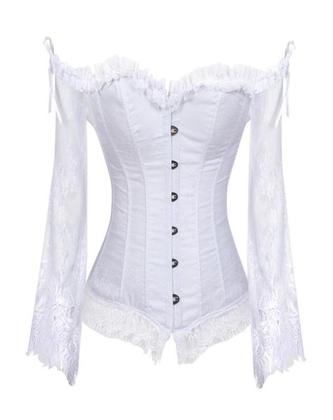 bridal corset for women with sleeves style victorian retro burlesque lace corset and bustiers wedding vest fashion white1494321, Black;white
bridal corset for women with sleeves style victorian retro burlesque lace corset and bustiers wedding vest fashion white1494321, Black;white