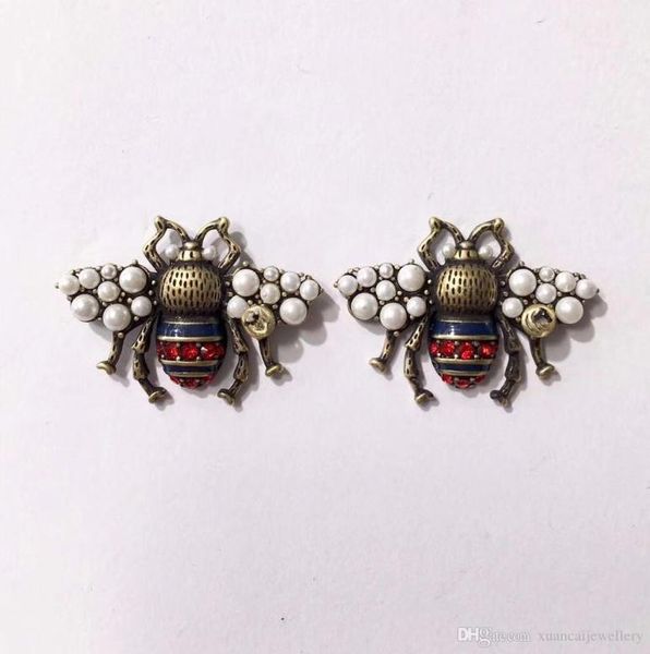 fashion brand pearl stud earrings couple bee earrings vintage brass jewelry 8192482, Golden;silver
fashion brand pearl stud earrings couple bee earrings vintage brass jewelry 8192482, Golden;silver