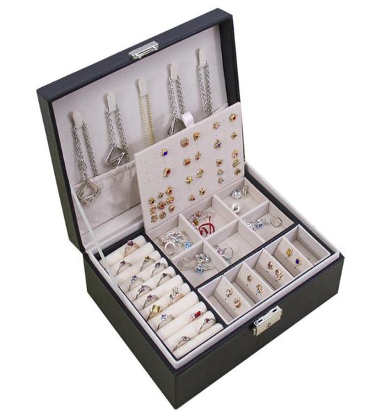jewelry box organizer 2 layer large storage case pu leather display jewel holder with removable tray for necklace earrings rings 2893627, Black;white
jewelry box organizer 2 layer large storage case pu leather display jewel holder with removable tray for necklace earrings rings 2893627, Black;white