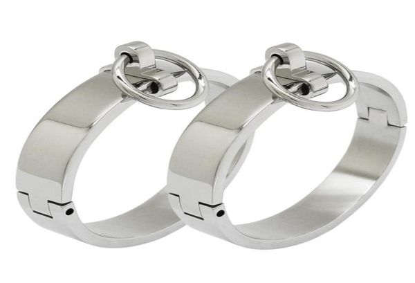 polished stainless steel lockable slave wrist and ankle cuffs bondage restraints bracelet with removable o ring1509047, Black
polished stainless steel lockable slave wrist and ankle cuffs bondage restraints bracelet with removable o ring1509047, Black