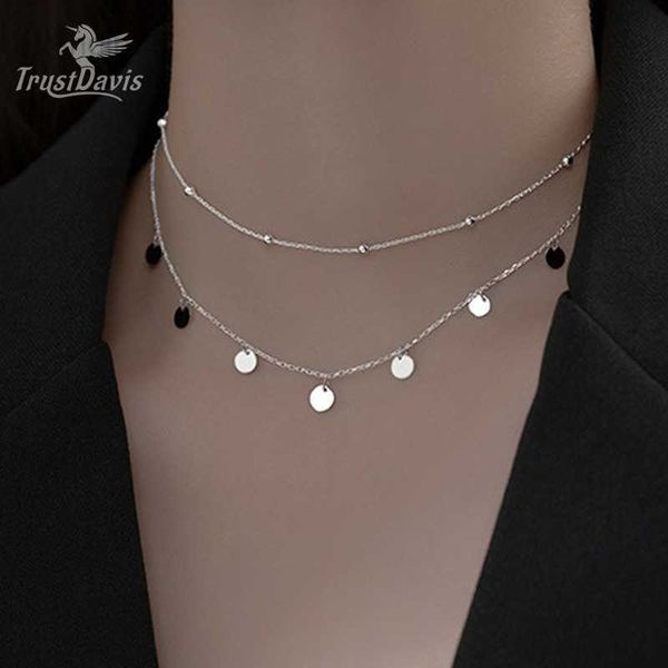 pendant necklaces trustdavis real 925 sterling silver double layer 5mm wafer beads choker necklace for women wedding fine jewelry da3000 hkd
pendant necklaces trustdavis real 925 sterling silver double layer 5mm wafer beads choker necklace for women wedding fine jewelry da3000 hkd