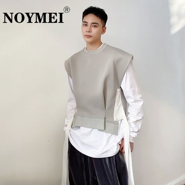 men' tank noymei solid color trend 2023 mens vests japan personalized gray outwear single breasted fashionable wa108 230711, White;black
men' tank noymei solid color trend 2023 mens vests japan personalized gray outwear single breasted fashionable wa108 230711, White;black