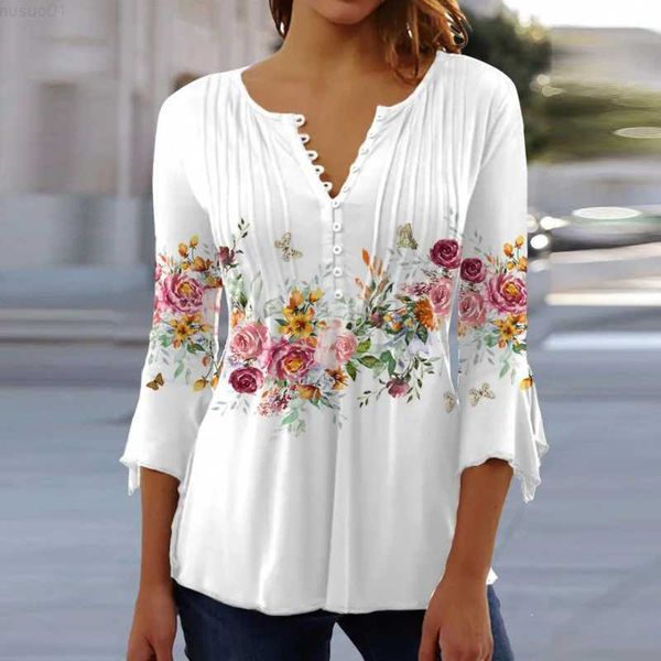 women's blouses shirts 3d flower print women shirt blouse fashion short sleeve v-neck button pullover office lady casual loose shirts f, White
women's blouses shirts 3d flower print women shirt blouse fashion short sleeve v-neck button pullover office lady casual loose shirts f, White
