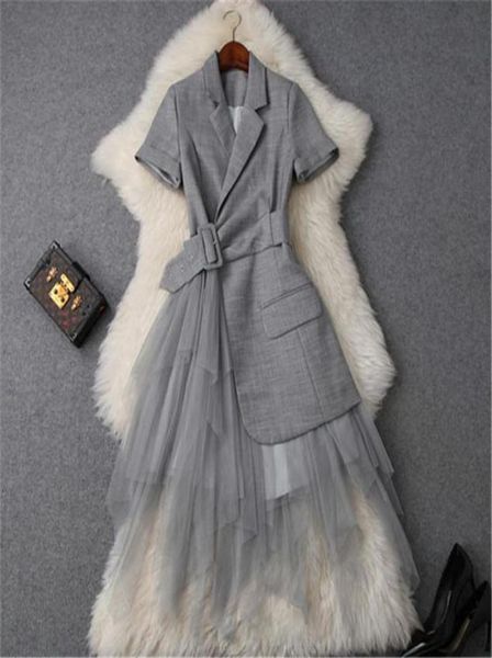 cbafu notched collar blazer mesh patchwork summer dress office party dresses with belt short sleeve tulle long dress p8857240320, Black;gray
cbafu notched collar blazer mesh patchwork summer dress office party dresses with belt short sleeve tulle long dress p8857240320, Black;gray