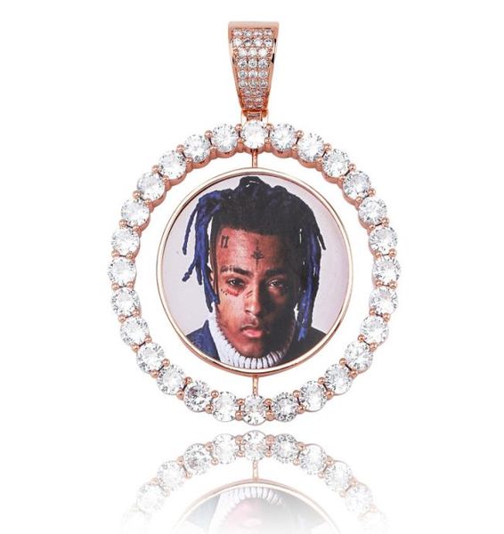 luxury zircon men women necklaces customized po memory pendant jewelry fashion 18k gold plated spin circle hip hop designer nec1760812, Silver 
luxury zircon men women necklaces customized po memory pendant jewelry fashion 18k gold plated spin circle hip hop designer nec1760812, Silver