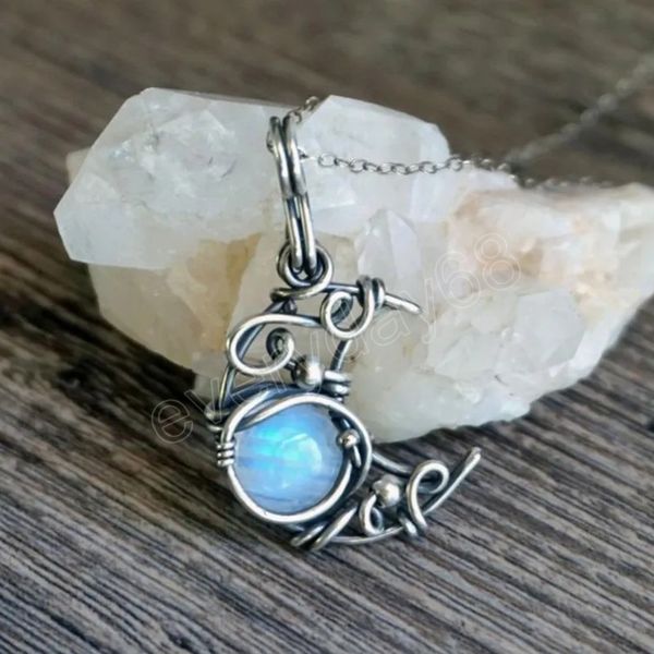 vintage bohemia hollow out moon pendant necklace for women girls new natural stone geometric necklace jewelry gifts, Silver
vintage bohemia hollow out moon pendant necklace for women girls new natural stone geometric necklace jewelry gifts, Silver