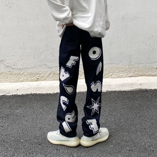 women s jeans high street printed alphabet jean s retro brand loose straight summer ultra elastic mopping hip hop pants 230711, Blue
women s jeans high street printed alphabet jean s retro brand loose straight summer ultra elastic mopping hip hop pants 230711, Blue
