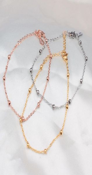 1 pc bead woman luxury jewelry titanium steel 18 k rose gold ankle chain bracelet6982392, Black
1 pc bead woman luxury jewelry titanium steel 18 k rose gold ankle chain bracelet6982392, Black