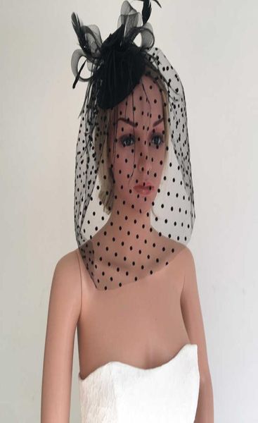 wedding fascinator hat for bride bridesmaid black mesh floral veil with dots ostrich feather fascinator jeweled headband pearls 6829192, Silver 
wedding fascinator hat for bride bridesmaid black mesh floral veil with dots ostrich feather fascinator jeweled headband pearls 6829192, Silver