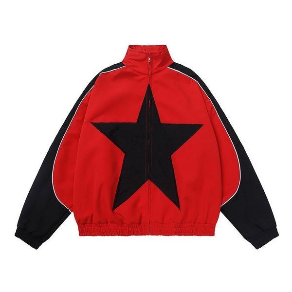 men's hoodies sweatshirts color matching star jacket stand collar women jacket harajuku hip hop loose zipper long sleeve jacket streetw, Black
men's hoodies sweatshirts color matching star jacket stand collar women jacket harajuku hip hop loose zipper long sleeve jacket streetw, Black