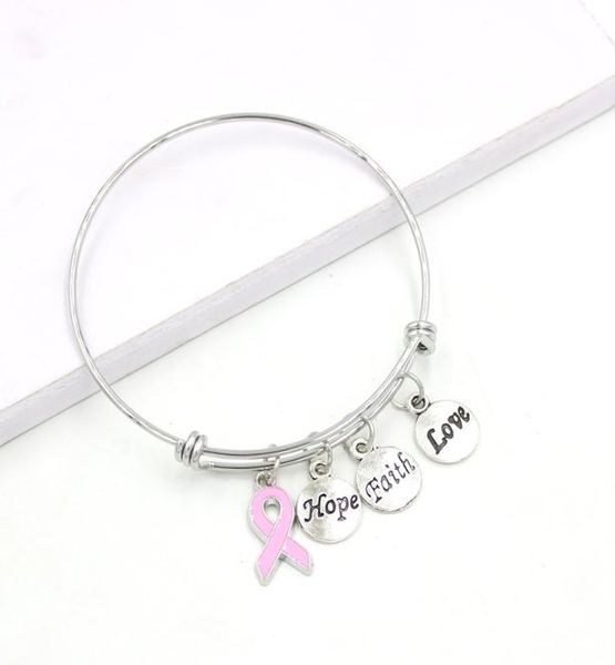 new arrival stainless steel wire bangle hope faith breast cancer charm bracelets for women awarenesss jewelry6777086, Golden;silver
new arrival stainless steel wire bangle hope faith breast cancer charm bracelets for women awarenesss jewelry6777086, Golden;silver