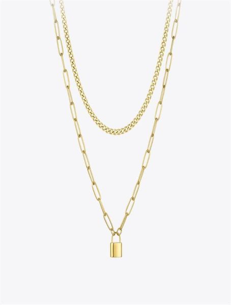 pendant necklaces enfashion lock necklace women gold color stainless steel double chain 2021 christmas fashion jewelry p203141272h8159331, Silver
pendant necklaces enfashion lock necklace women gold color stainless steel double chain 2021 christmas fashion jewelry p203141272h8159331, Silver