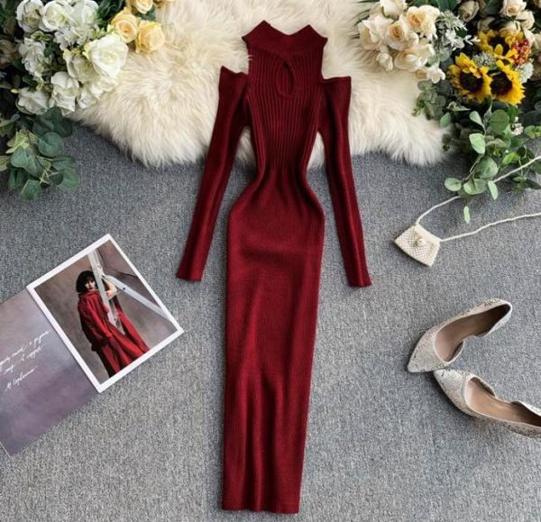 2021 new design women039s fashion oneck off shoulder long sleeve cutout hollow out knitted knee length pencil dress solid colo6241744, Black;gray
2021 new design women039s fashion oneck off shoulder long sleeve cutout hollow out knitted knee length pencil dress solid colo6241744, Black;gray