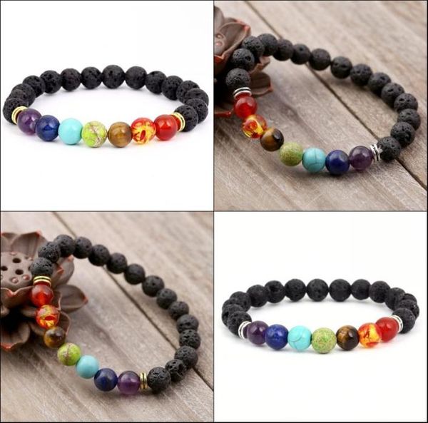 2 styles 7 chakra natural lava stone bracelet charm essential oil diffuser bracelet healing yoga beads stretch bracelets5817699, Black
2 styles 7 chakra natural lava stone bracelet charm essential oil diffuser bracelet healing yoga beads stretch bracelets5817699, Black